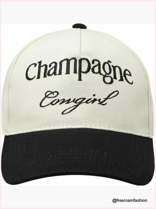 Embroidered Lettering Print Vintage Snapback Baseball Cap Dad Hat main image 5